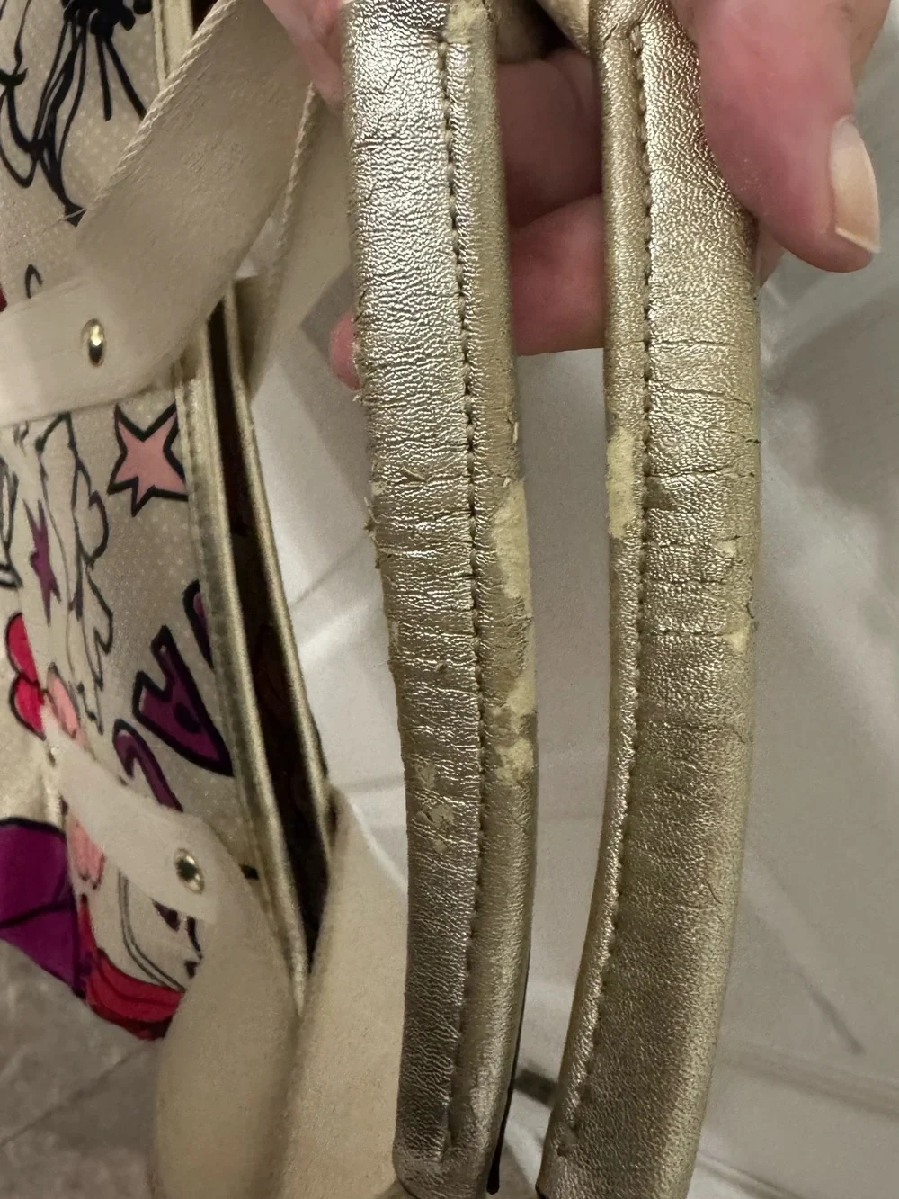 Coach Poppy Kyra Floral Print Tote Bag in Beige and Red